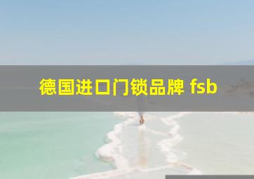 德国进口门锁品牌 fsb